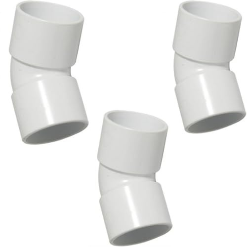 Solvent Weld PVC Obtuse Bend, 135 Degree, 40mm, White, Pack of 3