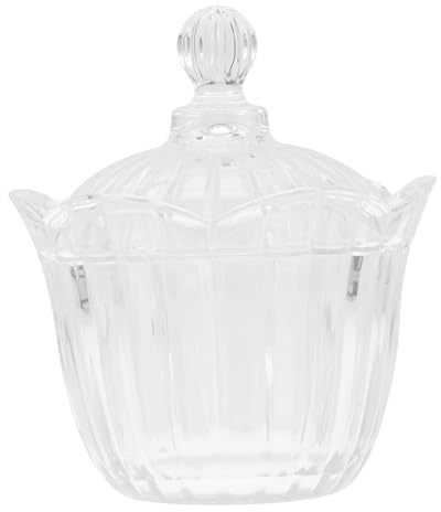 BESTYASH Boîte à Bonbons Verre avec Couvercle Bocal de Conservation pour Bonbons Gros et Fruits Secs Pot de Rangement de Bureau Multi Usage pour et Décoration