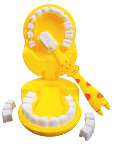 Jouet Éducatif Brossage De Dents Girafe,jeu Brosse Pédagogique,Modèle Dentaire Amovible Avec Brosse | Apprentissage Hygiène Buccale,jouet De Simulation Pour 2-6 Ans,PP Matériel