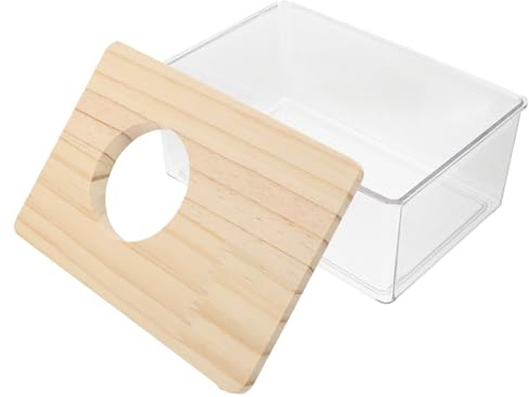 DIKACA Transparent Hamster Sand Bath Box Large Acrylic Pet Bathtub Cozy Small Animal Bath Container For Hamsters Gerbils