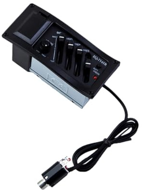 LALADEFIEE Akustikgitarre Pickup Vorverstärker Band Equalizer Piezo Tonabnehmer für Westerngitarre Gitarrenzubehör Stabile Verbindung Einfache Installation Langlebig