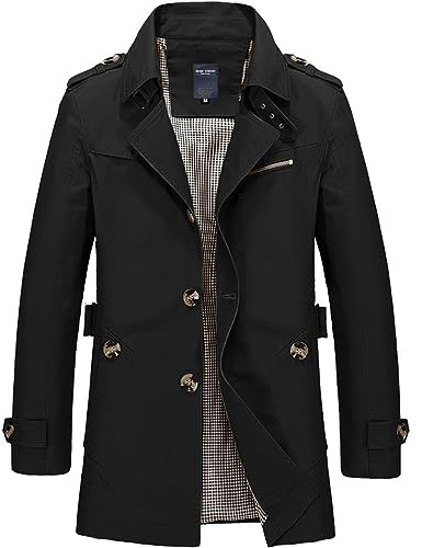 Fulidngzg Cappotto Uomo Invernale In Cotone Con Tasche E Bottoni Giacca A Vento Elegante Casual Trench Spolverino Leggero Primaverile Autunno Mezza Stagione Giubbotto Softshell 100 Grammi Per Lavoro