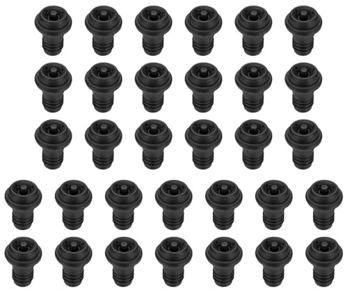 sourcing map 32 tapones de vino, 17 mm, de silicona, reutilizables, de sellado, a prueba de fugas, para botellas de vino, cerveza, bebidas, vidrio, color negro