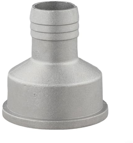 Connettore in alluminio per pompa dell'acqua con guarnizione in gomma che offre una vestibilità sicura per dadi da 5 cm e tubi dritti in varie dimensioni (da 2 a 2,5 cm)