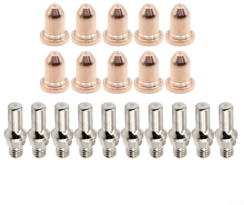 Plasmaschneider Elektroden und Düsen 20pcs KP2842-1 KP2842-2 für LC25 Brenner mit 55° Gasnut Stabile Leistung Hohe Zuverlässigkeit für industrielles Metallschneiden