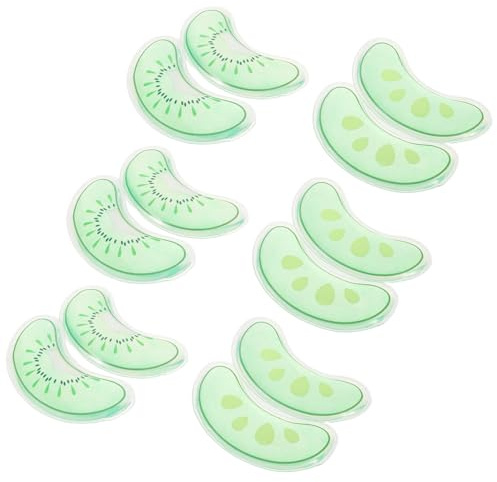 LALADEFIEE Lot de 6 Compresses Oculaires Rafraîchissantes Réutilisables en Gel Vert, Masque Froid Anti-poches pour Soulager Yeux Gonflés et Fatigues, Coussinets de Refroidissement Apaisants