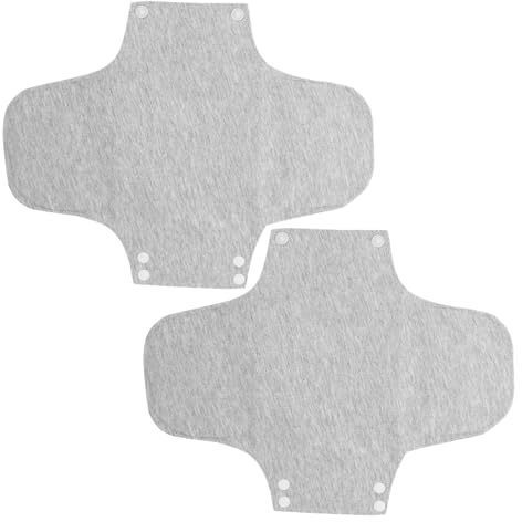 ADOCARN Compresas de Tela para Mamás Posparto Reutilizables 2 Piezas Gris Claro 22x28 Cm, Absorbentes y Ultradelgadas para Incontinencia Femenina, Sanitarios Lavables para Uso
