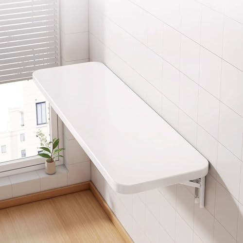Väggmonterad Viklåda, Stark Trä med Styrka Stöd, Vinkbar och Utrymmesbesparande för Hemkontor, Tvättstuga(Warm white,100 * 40cm/39.3 * 15.7in)