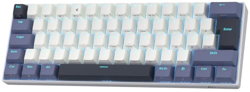 RK ROYAL KLUDGE RK61 Wireless 60% Mechanical Keyboard,QWERTY UK Layout | 61 Keys Triple Mode BT5.0/2.4G/USB-C Portable Compact Gaming Keyboard, PBT Keycaps, Pro Software, Hot Swappable Custom Switch