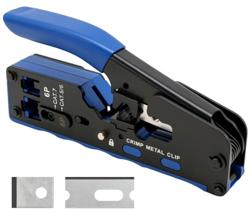 Pinza Crimpatrice 3-in-1 RJ45 Precisione per Cavi Rete