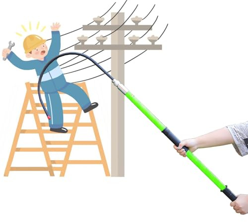 Högspänningsisolerad Räddningskrok 220kV, nödsäkerhetspol för elektrisk chockräddning, lätt epoxihartsverktyg med säkert grepp för transformatorstationer och byggarbetsplatser