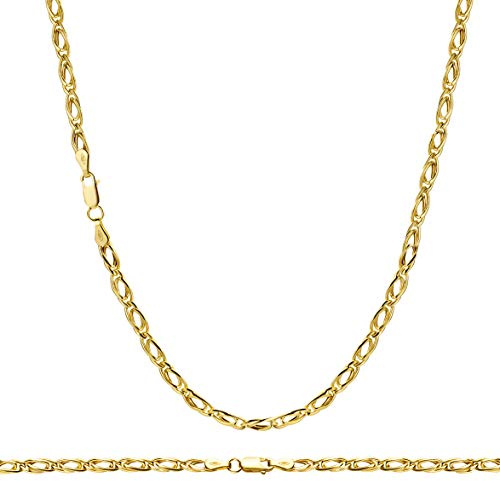 14 Karat 585 Gold Tigeraugen Pfauenauge Gelbgold Kette - 3.50 mm Breit