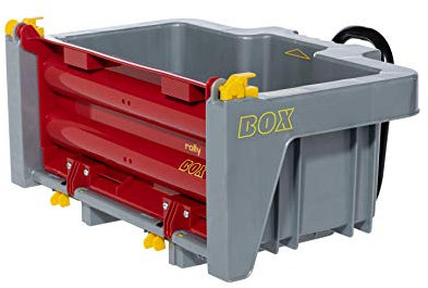 RollyToys rollyBox Traktoranhänger (Kippfunktion, Farbe grau/rot, für Kinder von 3-10 Jahre, für Kindertraktoren) 408948