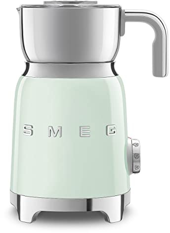Smeg, Multifunktions MFF01PGEU, Milchaufschäumer, mit Induktionssystem, 6 voreingestellte Programme, eine manuelle Funktion, 600 ml abnehmbare Karaffe, Messkappe, integrierte Kabeltrommel, 500W, Grün