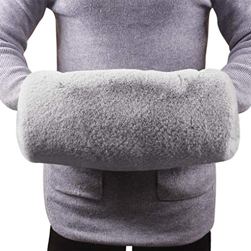 TINAYAUE Inverno Riscaldatore a mano in finta pelliccia coniglio scaldamani in peluche tubo di copertura a mano spessa maniche calde invernali scaldamani per uomo donna
