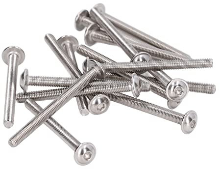 Halbrundschrauben mit Flansch, Halbrundkopf Innensechskantschrauben Schrauben Chemikalienschutz A2‑70 Edelstahl für Holz(M3*35MM)