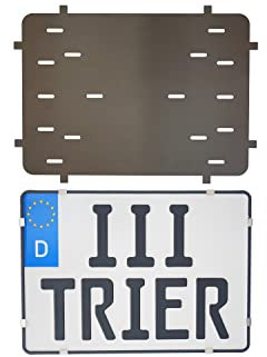 3D Carbon Design 1 soporte para matrícula de 280 x 200 mm sin marco de acero inoxidable de 08 mm de grosor (inoxidable) apto para placa de matrícula 280 x 200 mm 28 x 20 cm (280 x 200 mm 28 x 20 cm)