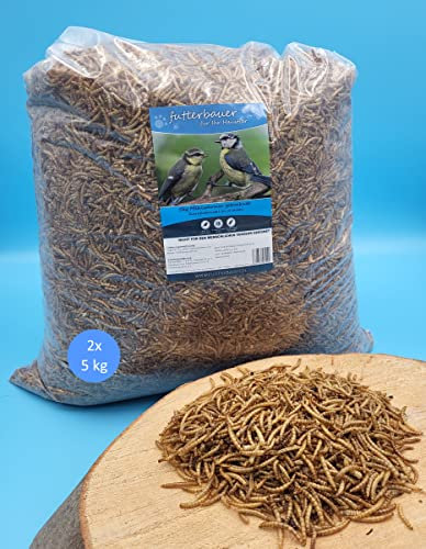 10 kg Getrocknete Mehlwürmer Futterbauer – 100% Naturfutter für Wildvögel, Fische & Igel | Proteinreiches Premiumfutter ohne Zusätze | Ideal als Vogelfutter, Fischfutter & Igelfutter