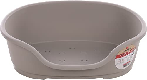 Flamingo Hundebett Tuck – Oval Grau | Größe S (58 × 38 × 20 cm) | Praktisch, Stilvoll & Leicht zu Reinigen!