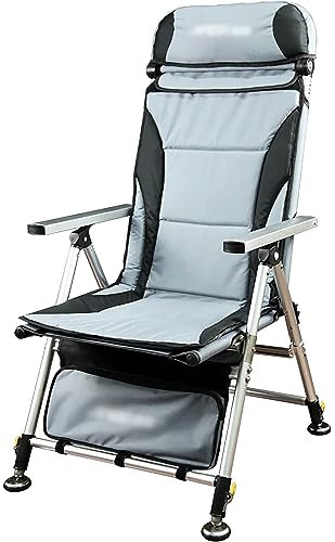 ZUMAHA Outdoor-Stuhl Klappbarer Campingstuhl mit abnehmbarem Kissendesign, Angelstuhl mit 5-Fach Verstellbarer Rückenlehne, Strandstuhl zum Sitzen und Liegen Dauerhaft