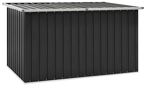 Tino Tech Contenitore Da Giardino in Acciaio Zincato 171x99x93cm Antracite - Cassone Esterno Portattrezzi - Panca Da Esterno Design Pratica