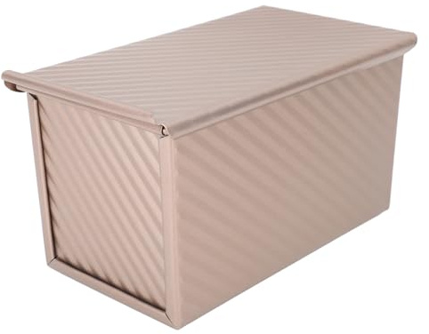 Moule à Pain Rectangulaire Anti-adhésif Acier Carbone avec Couvercle Doré pour Boulangerie Maison et Professionnelle