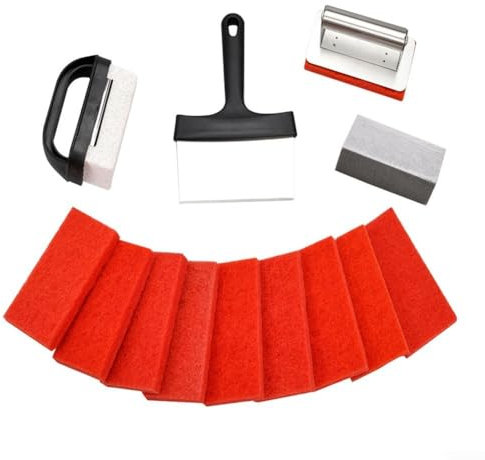 Grill-Reinigungsset, Grill-Reinigungsset, 26-teilig, robustes Grillreiniger-Set, Ersatz für flache Grillplatten