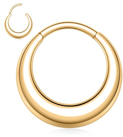 hengkaixuan 16G Septum Piercing Septum Clicker Ring Septum Hoop Schmuck für Frauen 316L Edelstahl Nase Hoop Ring Daith Knorpel Hoop Ohrring Segment Clicker Ring Tragus Helix Conch Piercing 8mm 10mm
