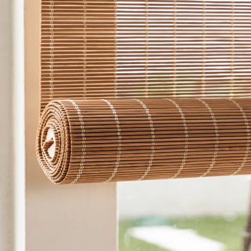 JIAJUTUI001 Tapparella Avvolgibile Bamboo Giardino, Tenda a Rullo in Bamboo per Esterno Tenda in Tapparella a Rullo Avvolgibile Sole Bamboo per Finestra Tende a Rullo in bambù (80x240cm/32x95in)