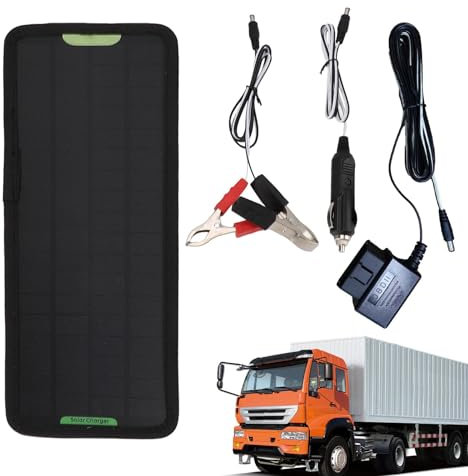 Solar-Erhaltungsladegerät – Solarbatterie Erhaltungsladegerät Maintainer | 5W Solarbatterie Maintainer | 12V Einfache Installation Erhaltungsgerät | Wasserdichtes Erhaltungslade-Set für Auto |