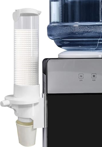 Dispensador de vasos de papel para montaje en pared - Dispensador de vasos de papel con botón - Portavasos para enfriador de agua adecuado para tazas de 7 onzas, dispensador de vasos p