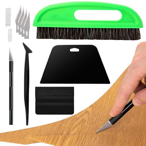 Outils pour décoller et coller le papier peint, kit d'outils pour papier peint | Outil de lissage pour papier adhésif,L'ensemble de papier adhésif comprend une grande spatule de lissage, un
