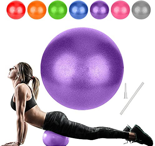 Goonidy Ballon Pilates 25 cm, Balle Fitness, Ballon Paille, Petit Pilates Ball Plastique, Swiss Ball de Gym Yoga Grossesse Siege Bureau, Formation de Base & Thérapie Physique & Améliorer l'équilibre