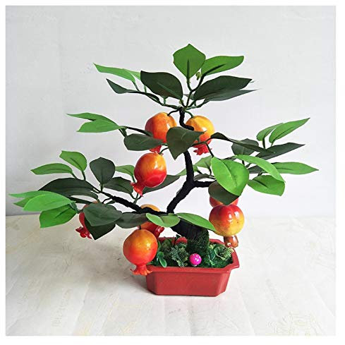 QTYQWC Künstliche Pflanzen, künstlicher Orangenbaum, künstliche Früchte im Topf, künstlicher Obstbaum, Bonsai, künstliche Pflanze mit Kunststofftopf für Zuhause, Büro, Gartendekoration, 35 cm hoch,