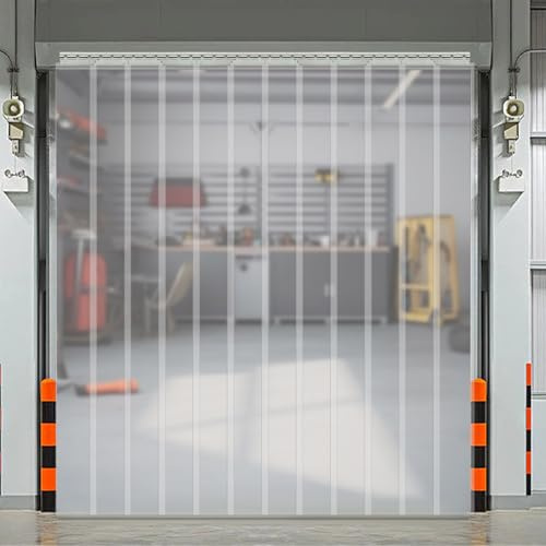 12 Stück Streifenvorhang PVC Lamellenvorhang Transparent Industrie Lamellen Streifen Windschutz für Fußgängertüren, Kühlräume, Kühlräume (210x18 cm)