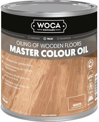 WOCA 522507AA Master Colour olja, vit 0,75 liter, svart
