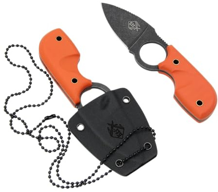 KH-Security Neck Knife „Orange“ Taschenmesser - Outdoor Jagd Feld Messer inkl. Kydex-Scheide