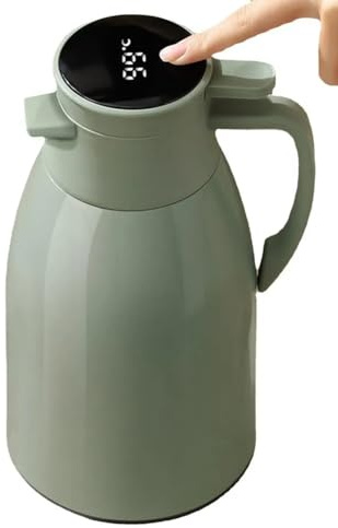 Huudngeje Cucina per la Cucina per la Casa Display Digitale del Bollitore Termico, Boccette per Vuoto in Vetro Bottiglia d'Acqua di Grande Capacità/1L