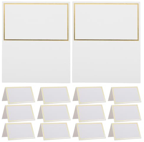 Homoyoyo 150 Pezzi Segnaposto Matrimonio in Carta con Bordo Lamina Dorata Etichette con Nomi per Posti a Sedere Cartellini Pieghevoli Eleganti per Banchetti Feste e Formali