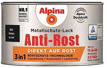 Alpina Metallschutzlack Anti-Rost Schwarz 300ml matt