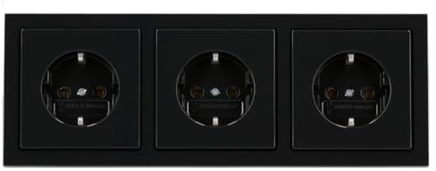 Busch--Jaeger. Komplett-Sets Future® linear Anthrazit glänzend (3X Steckdose, 1x Rahmen 3fach)
