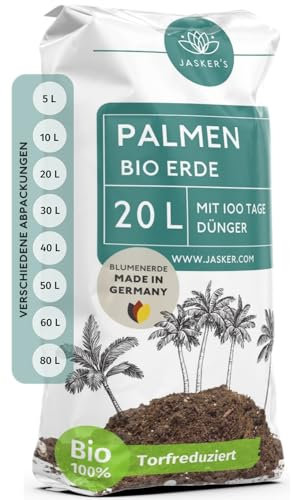 Bio Palmenerde 20 L - Blumenerde mit 45% weniger Torf - Erde für Zimmerpflanzen mit Dünger
