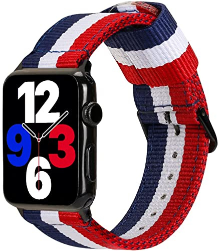 ESTUYOYA Bracelet compatible avec Apple Watch France Nylon