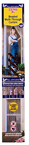 Zero In Bamboo Beaded Door Insect Curtain for Doors - 45 String – Assorted Colours Sustainable Protects Homes from Insects and Flies