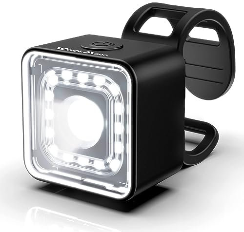 Luz Bicicleta Recargable USB, Luz Trasera de Bicicleta de 120LM con Sensor de Freno en Modo Inteligente, Faro de Bicicleta 100LM, 5 Modos/Carga USB/Luces Bicicleta Impermeable IP66 (1 Pieza)