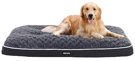 HMTOPE Orthopädisches Hundebett, Hundematte im Doppelstock-Design, Waschbar Hundekissen, Abnehmbar Hundekorb, 105 cm für Mittelgroße Hunde, Dunkelgrau