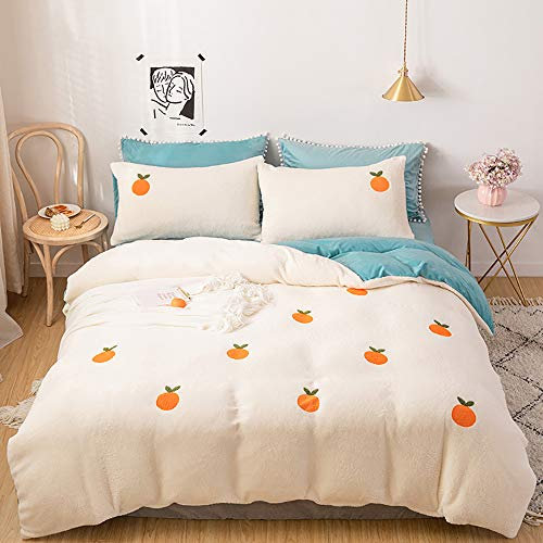 Housses de couette lit simple blanc, ensemble de literie King Size rose, ensemble de literie ensemble de housse de couette hiver ensembles de housse de couette doux chaud polaire flanelle enfants