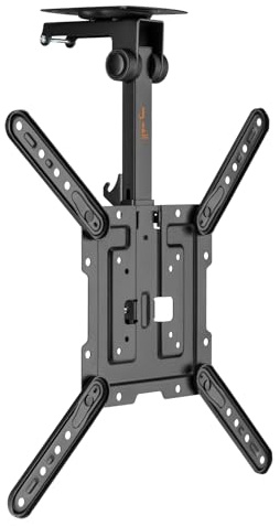mywall Folding TV ceiling mount HL45-3L, load capacity up to 20 kg 23-55 inch screens, adjustable height, space-saving design, slanted ceiling mounting, integrated swivel.