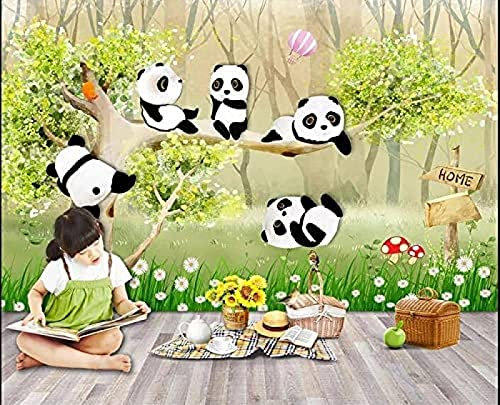 Papel Pintado Mural Dibujos Animados Lindo Panda Rojo Dibujado A Mano Papel Pintado Para Habitación De Niños P Decoración Fotomural Sala De Estar Pared Pintado Papel Tapiz No Tejido-430cm×300cm