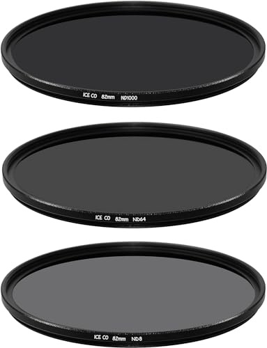 ICE CO Slim 3 Filter Set 82mm MC ND8 ND64 ND1000 Neutral Density ND 3,6,10 Stop 16 Layer Nano Multi-Coated Optical Glass 82